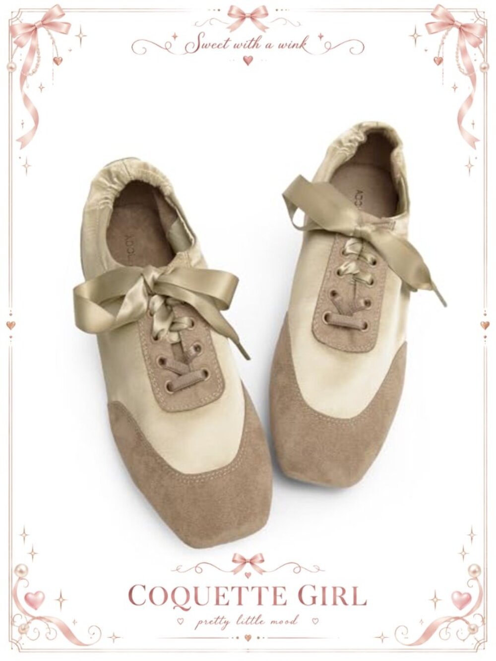 Square Toe Ballet Lace Up Flats Walking Tennis Sneakers Comfortable Lightweight